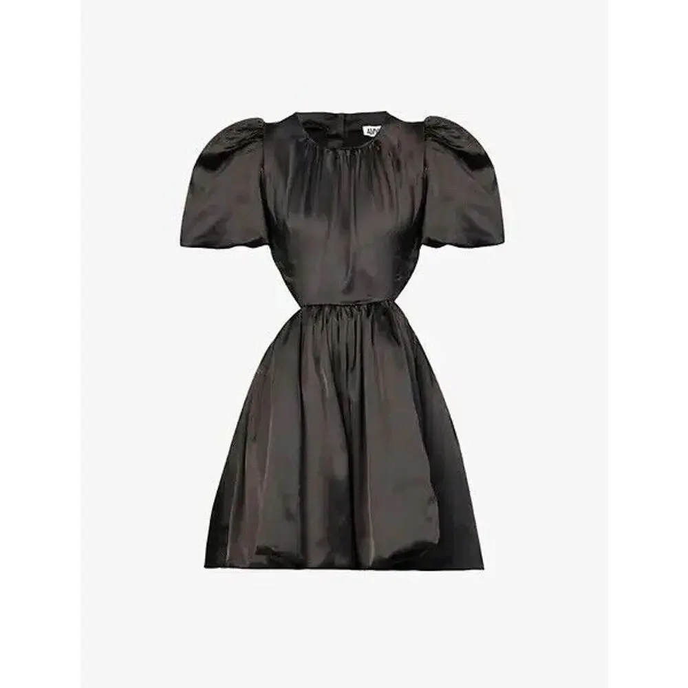 NWT Amy Lynn Alana Puff Sleeve Black Mini Dress M